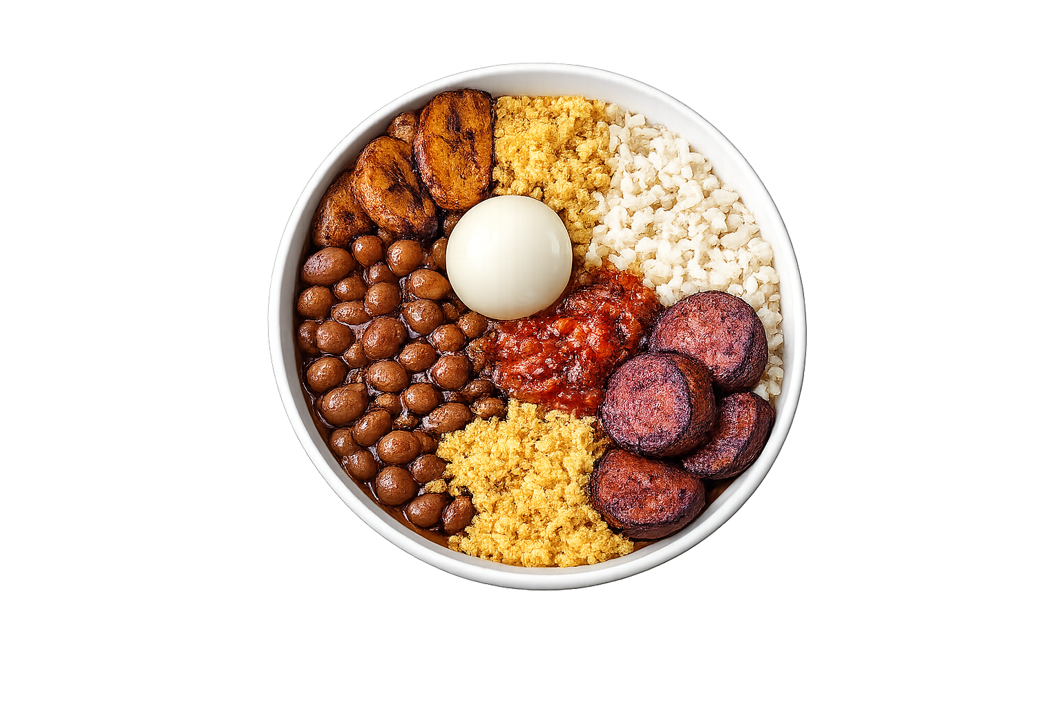 Gobe Premium — Beans • Gari • Plantain • Egg • White Rice • Sausage • Extra Sauce